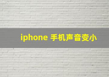 iphone 手机声音变小